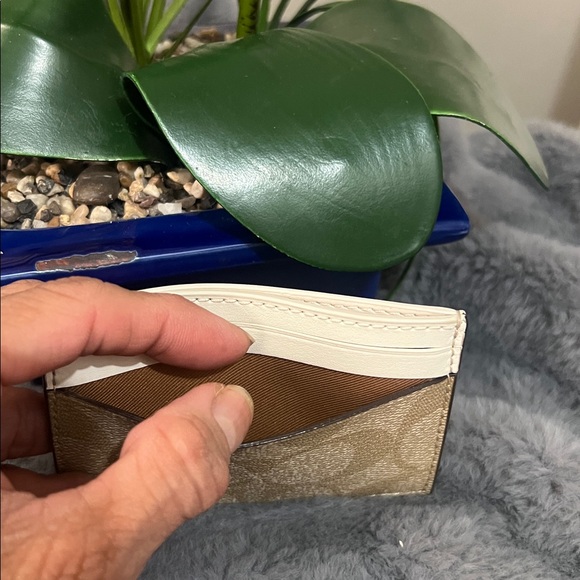 Coach Tan and Brown Card Holder EUC retail $78 - Picture 5 of 5